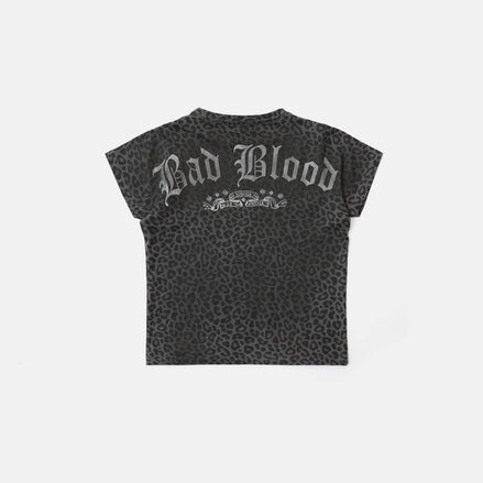 Bad Blood - crack print t-shirt (Black Leopard)