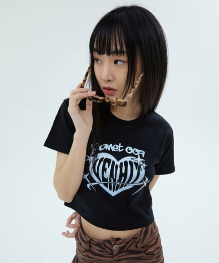 VENHIT -PLANET METALLIC CROP TEE 2 COLORS