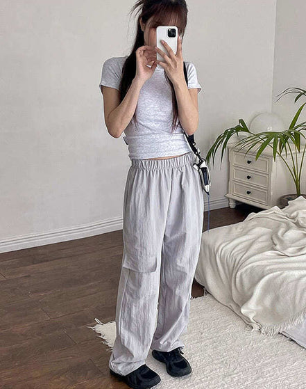 MUAHMAUH - ONE POCKET CARGO WIDE BANDING PANTS 3 COLORS