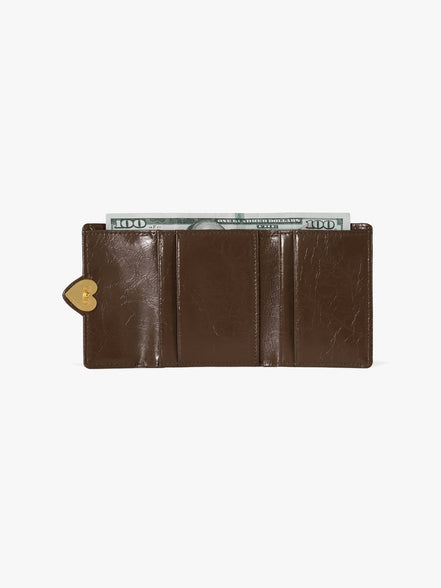 HEARTY FLAP WALLET (MOCHA BROWN)