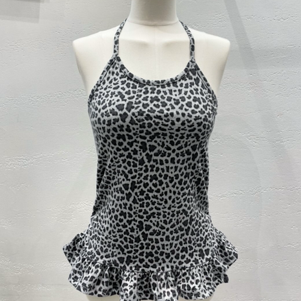 KR LEOPARD RUFFLE TOP (2 COLORS)