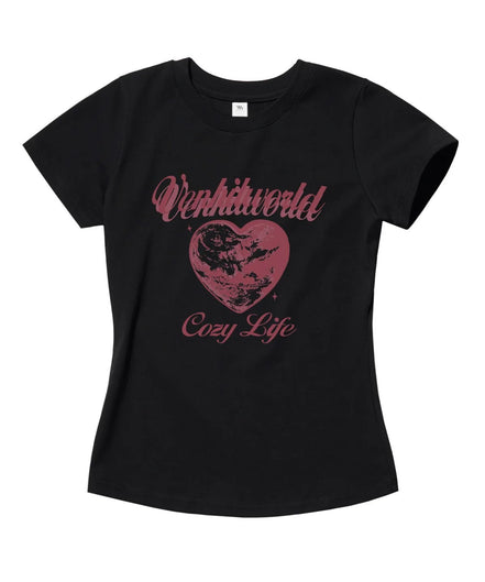 venhit - planet heart slim fit tshirt (4 colors)