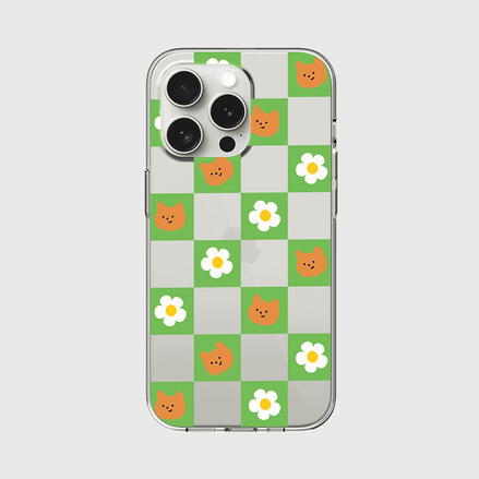 THE NINE MALL - checkerboard daisy gummy 透明軟殼