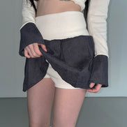 KR AMELIA SHIRT TOP (BLACK GREY)