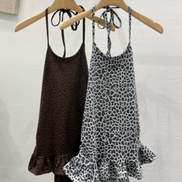 KR LEOPARD RUFFLE TOP (2 COLORS)