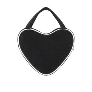 EMIS - VELOUR HEART TOTE BAG-BLACK