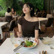 KR OFF SHOULDER SLIM TOP (5 COLORS)