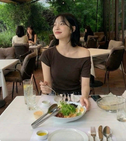 KR OFF SHOULDER SLIM TOP (5 COLORS)