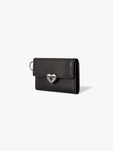 HEARTY FLAP WALLET with O-RING (BROWN)