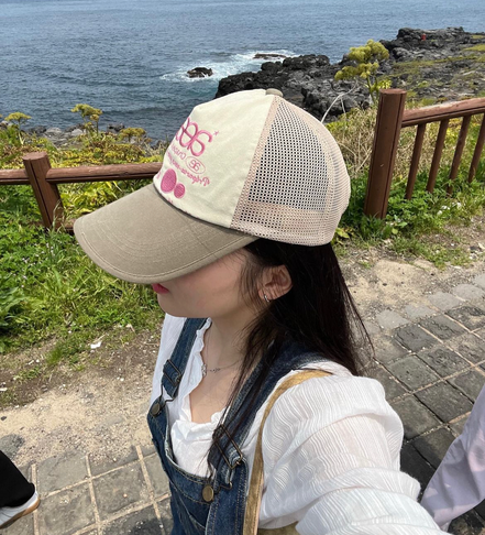 AEAE WEB LOGO MESH CAP - [OLIVE/BEIGE]