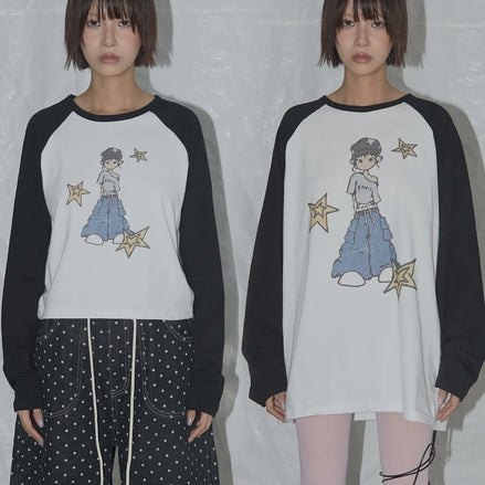 (rei同款) fancy club - pony star long sleeve (black)