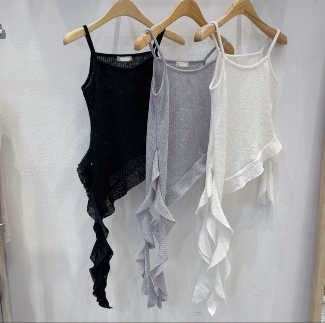 KR COOL WAFFLE RUFFLE TOP (3 COLORS)