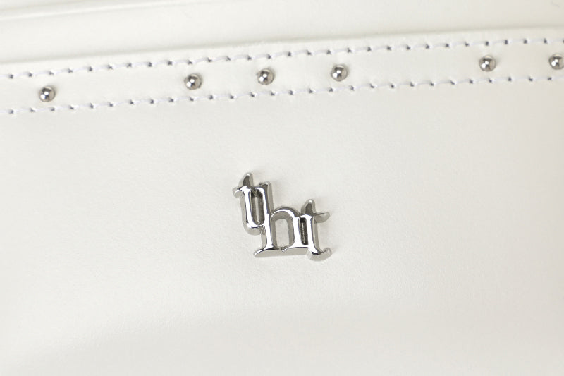 THREE TIMES - Classic stud card holder (Ivory)