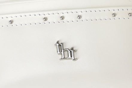 THREE TIMES - Classic stud card holder (Ivory)
