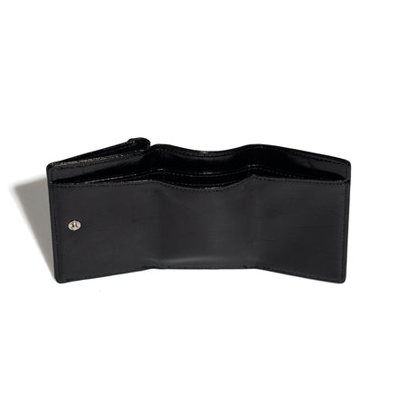 CRINKLE TRIANGLE TRIPLE WALLET (BLACK)