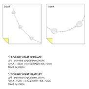 Almost Blue - CHUBBY HEART NECKLACE / BRACELET