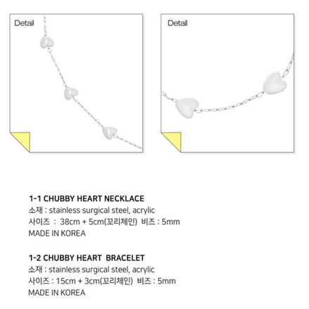 Almost Blue - CHUBBY HEART NECKLACE / BRACELET