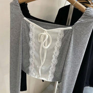 (現貨) KR TWO TONE LACE TOP (3 COLORS)