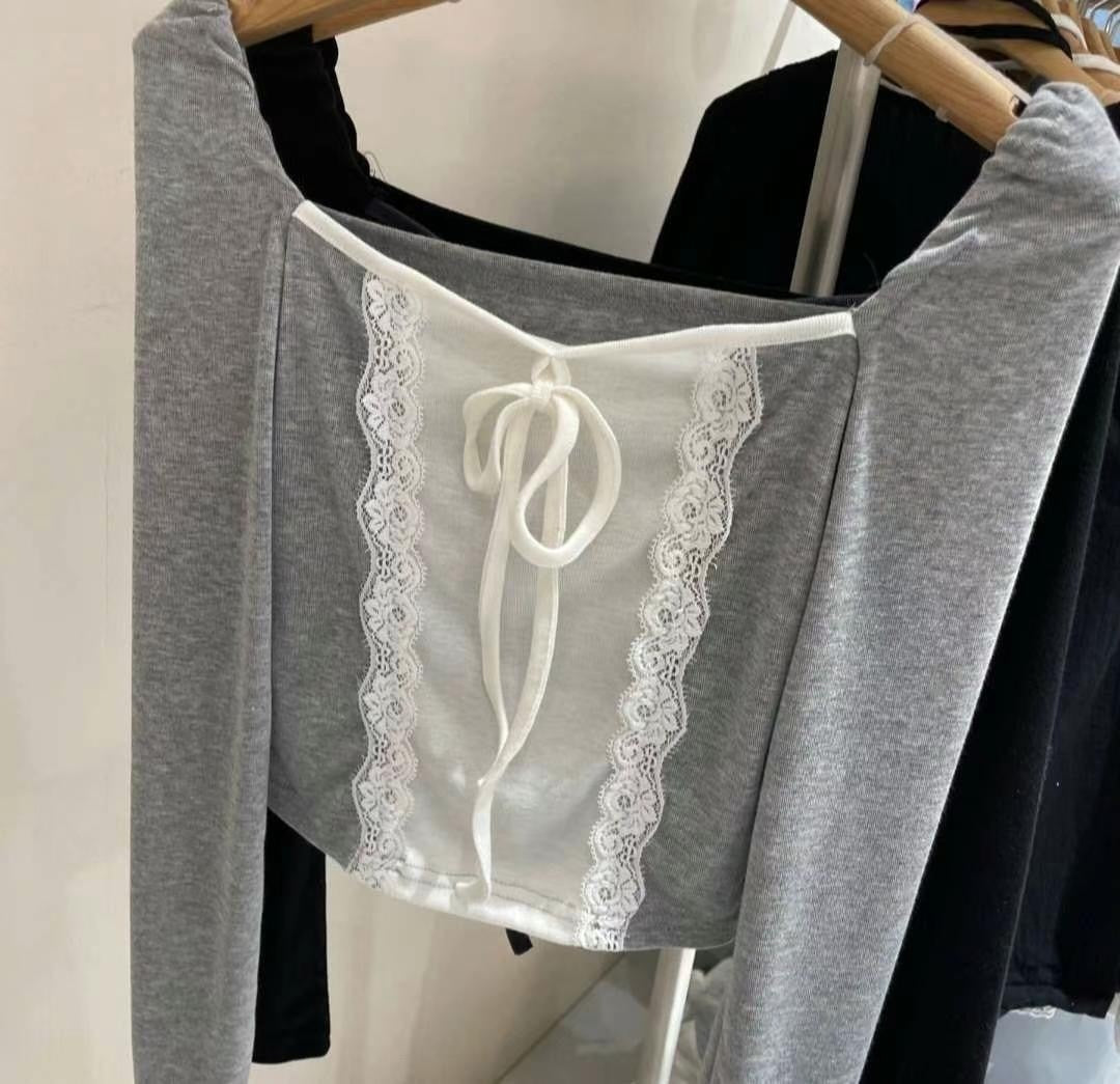 (現貨) KR TWO TONE LACE TOP (3 COLORS)