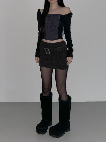 (現貨) KR TWO TONE LACE TOP (3 COLORS)