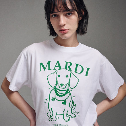 MARDI MERCREDI - TSHIRT SWING THE TAIL DDANJI PEARL NECKLACE (WHITE GREEN)