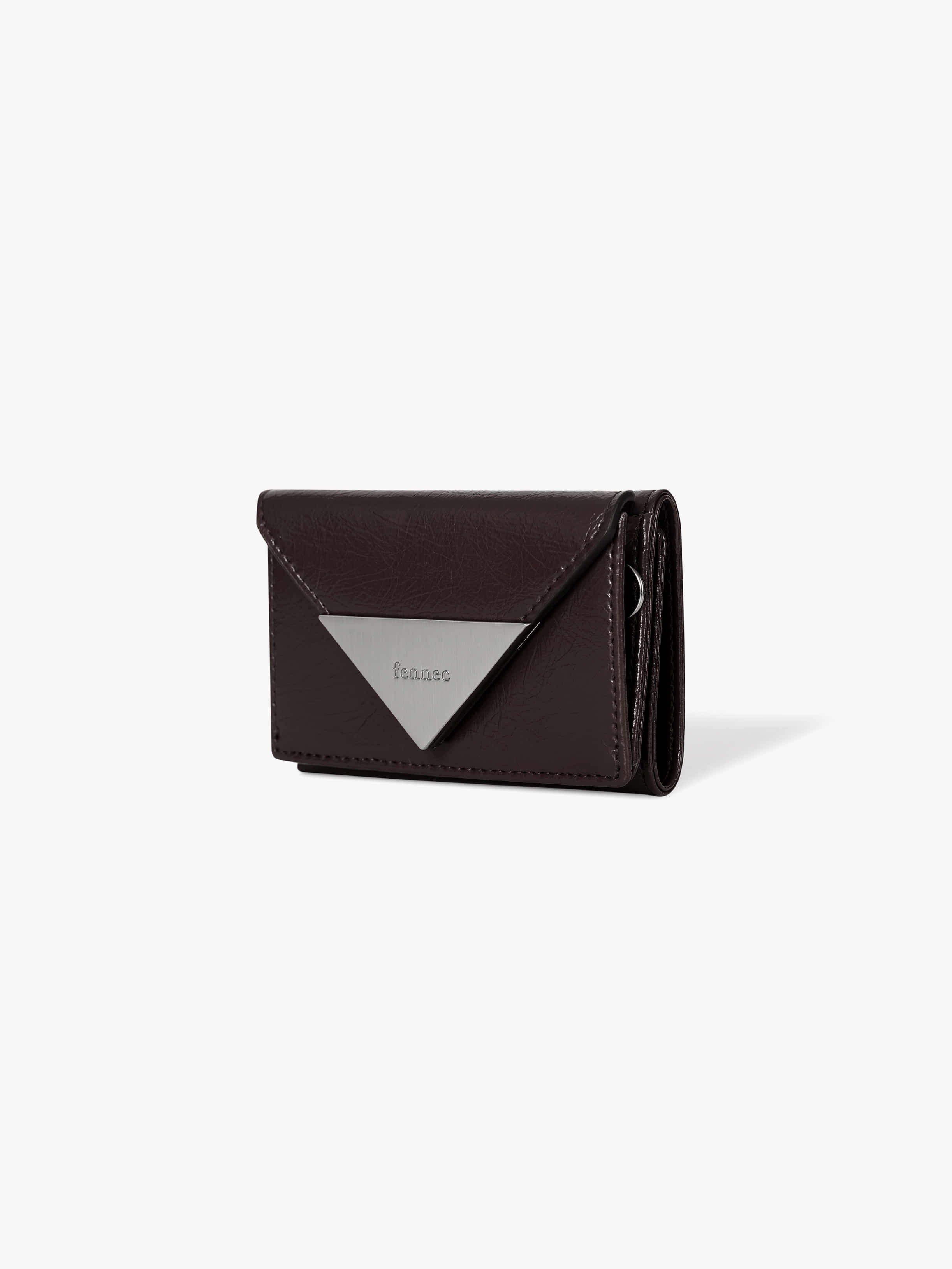 CRINKLE TRIANGLE TRIPLE WALLET (ESPRESSO)