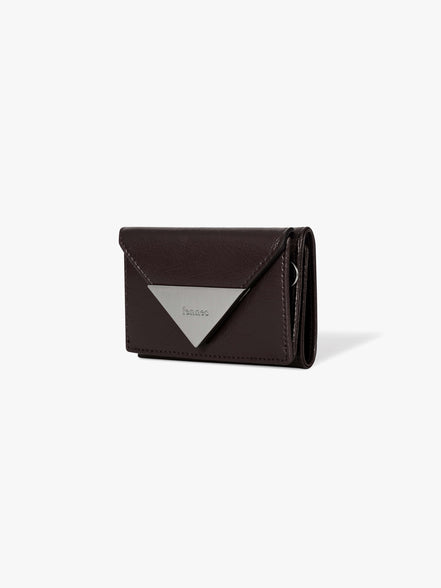 CRINKLE TRIANGLE TRIPLE WALLET (ESPRESSO)