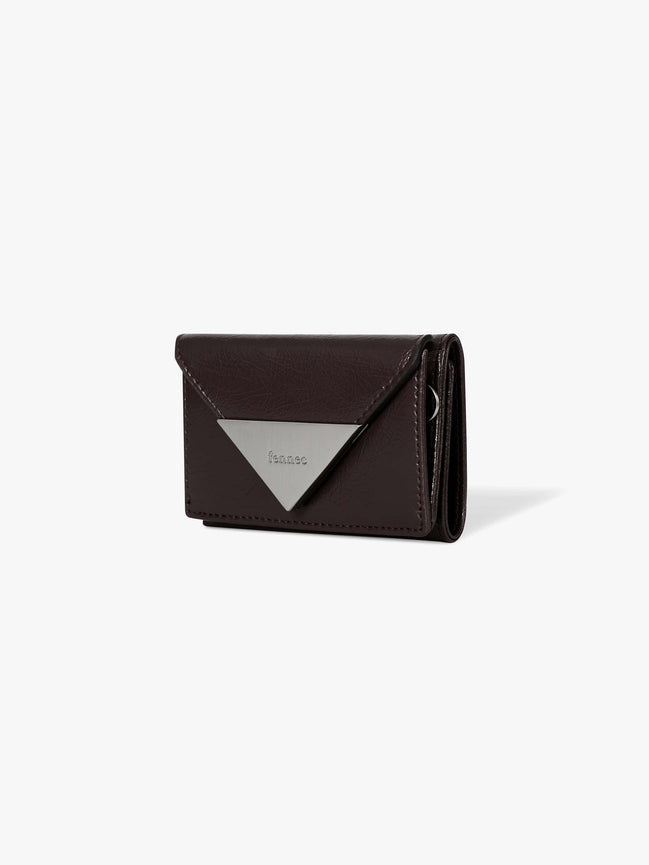 CRINKLE TRIANGLE TRIPLE WALLET (ESPRESSO)