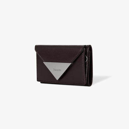 CRINKLE TRIANGLE TRIPLE WALLET (ESPRESSO)