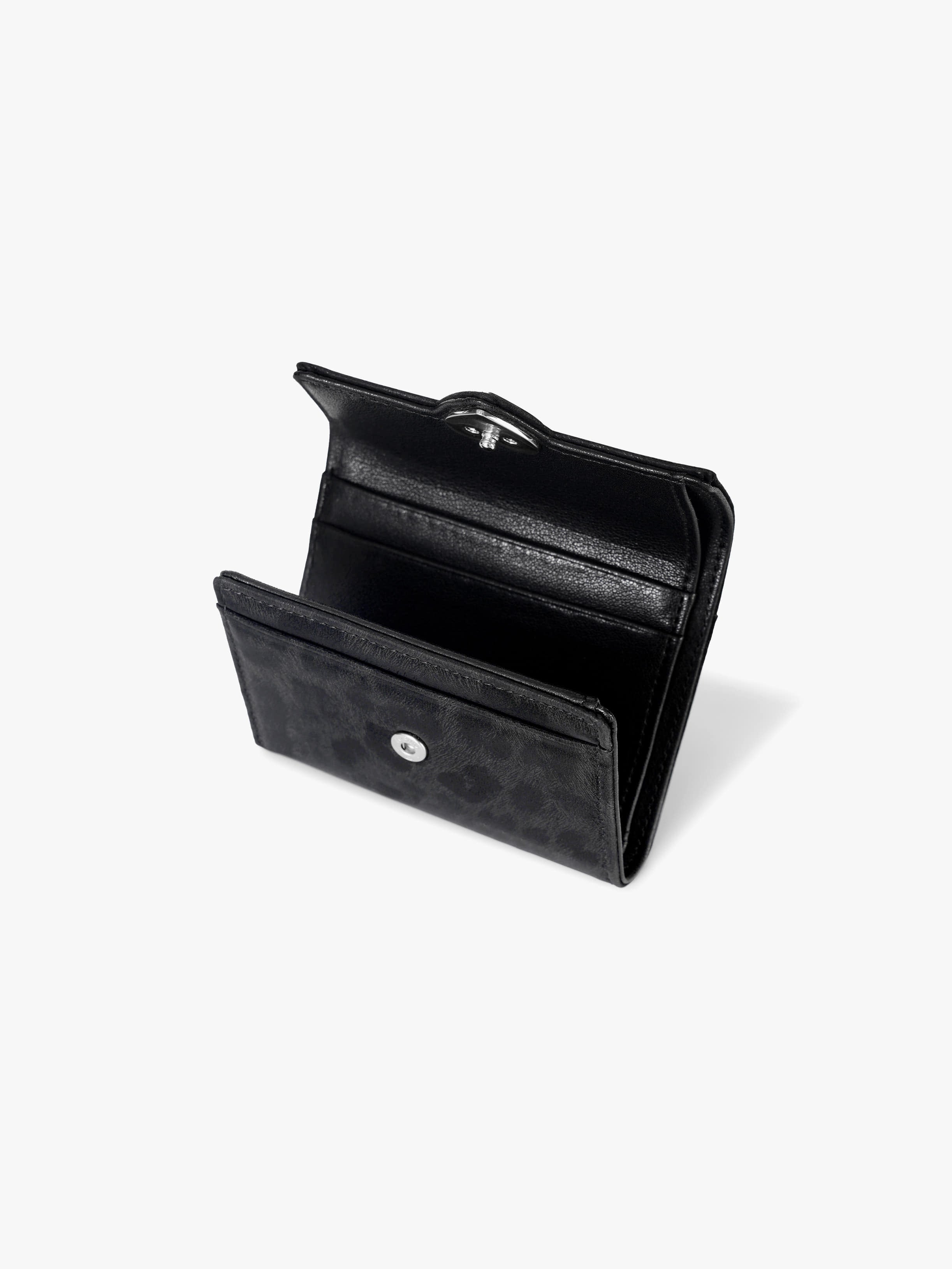 HEARTY FLAP WALLET (LEOPARD BLACK)
