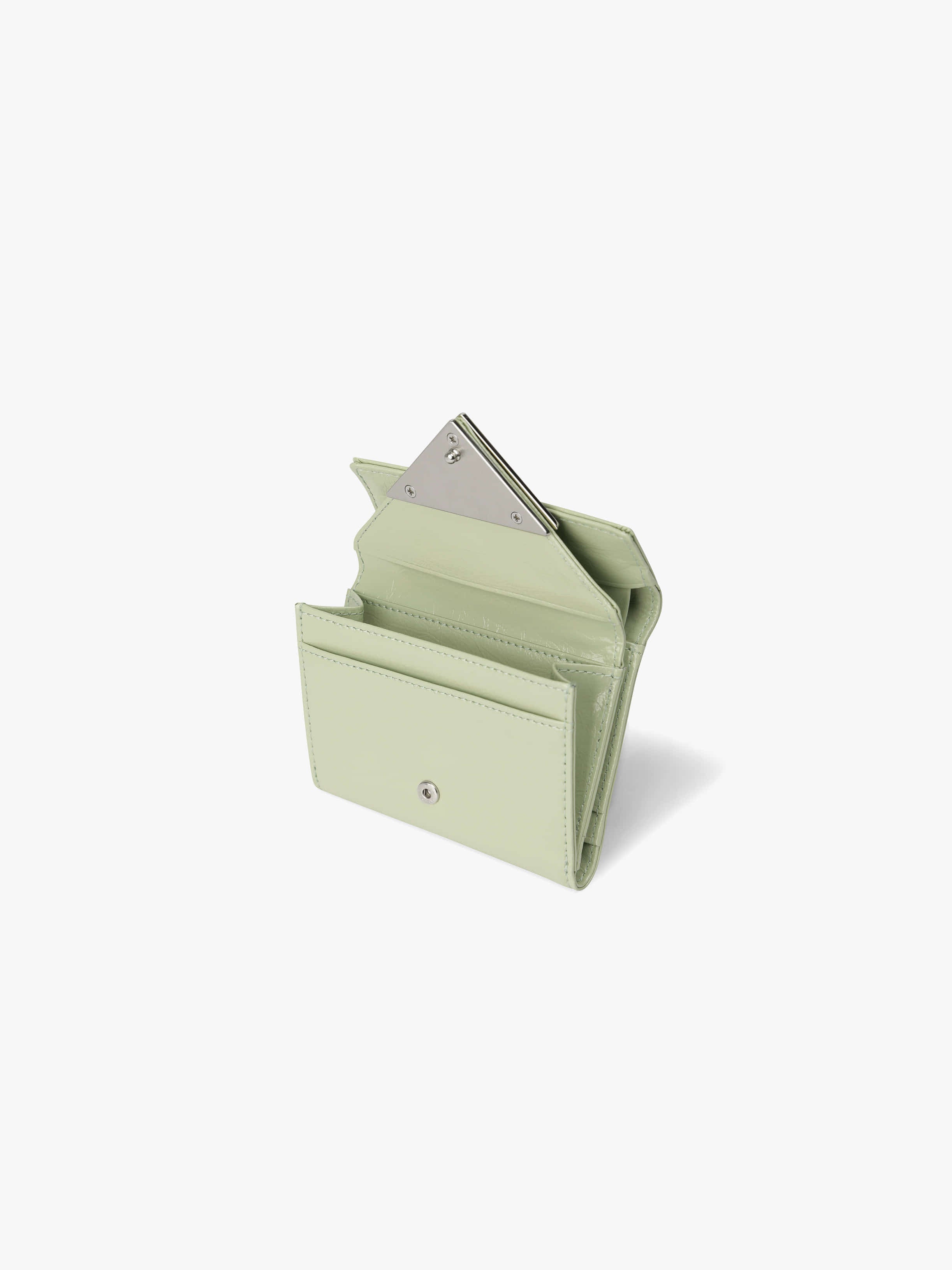 CRINKLE TRIANGLE DOCO WALLET (PISTACHIO)