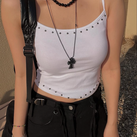 KR PUNK TOP WITH NECKLACE (3 COLORS)