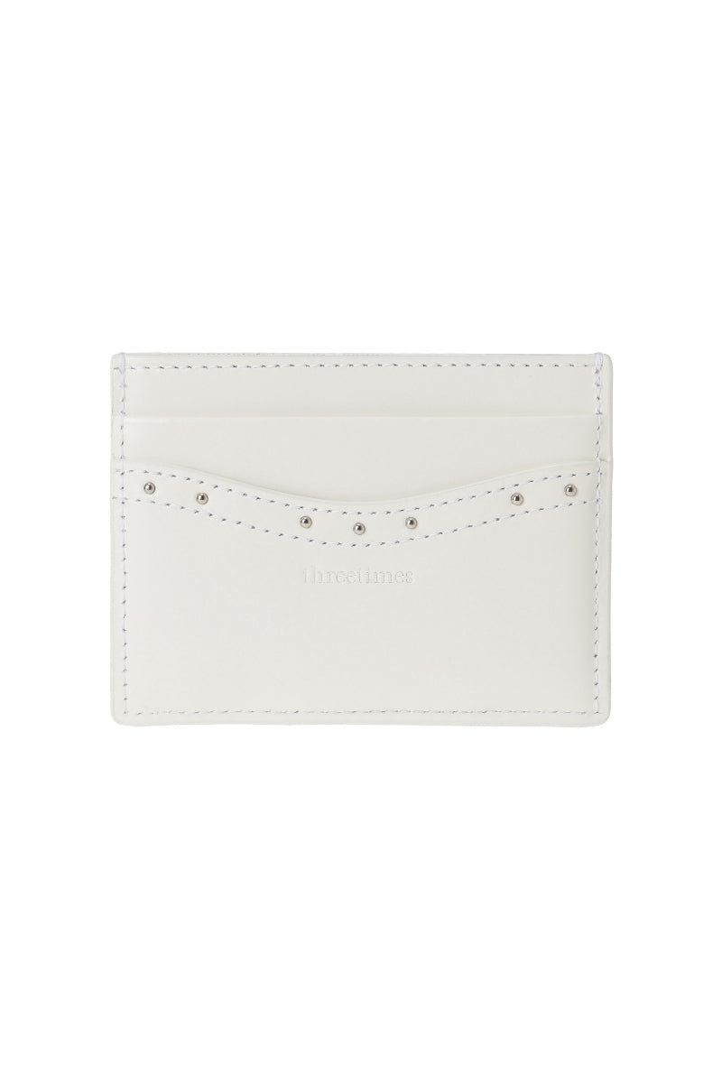 THREE TIMES - Classic stud card holder (Ivory)