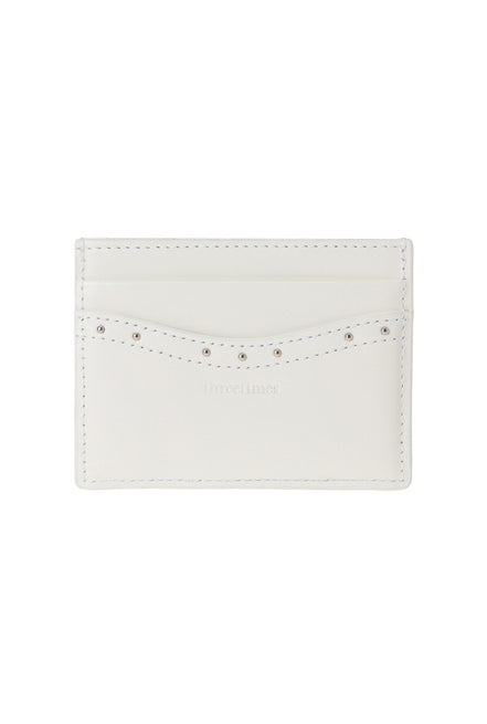 THREE TIMES - Classic stud card holder (Ivory)