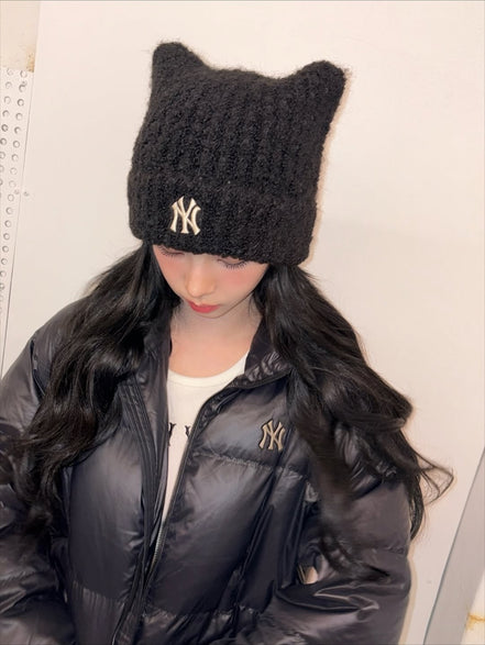 (KARINA同款) MLB CAT BEANIE (BLACK)