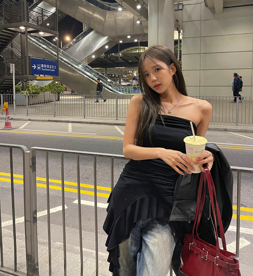 KR RUFFLE TOP TUBE (2 COLORS)