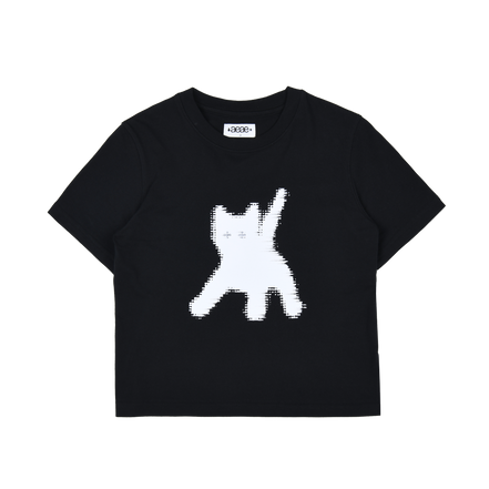 AEAE - FLASHED CATS EYE CROP T-SHIRTS [BLACK]