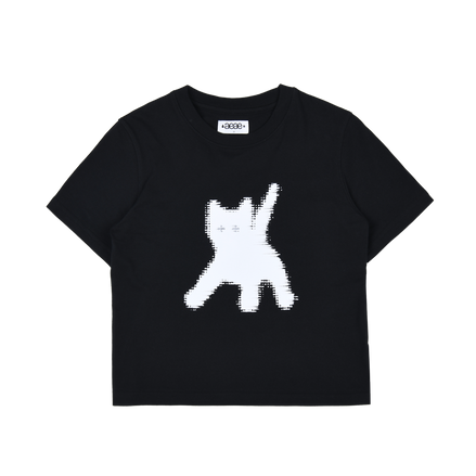 AEAE - FLASHED CATS EYE CROP T-SHIRTS [BLACK]