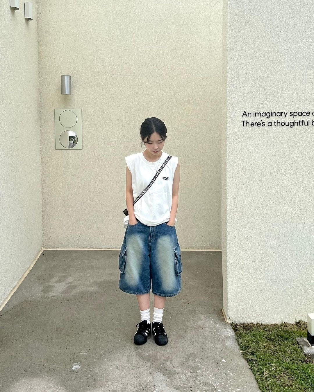 [5分褲] AVANDRESS - Wide Cargo Half Denim Pants (5 COLORS)