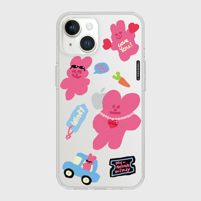 THE NINE MALL -windy painting sticker 透明軟殼