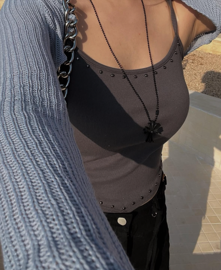 KR PUNK TOP WITH NECKLACE (3 COLORS)