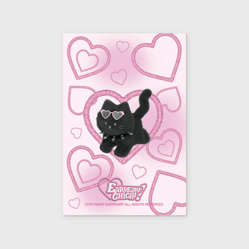 (現貨) EARP EARP - GLITTER HEART CHICHI-PINK POSTCARD