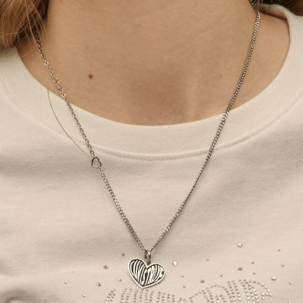 LUVISTRUE - PO HEART NECKLACE(SILVER)