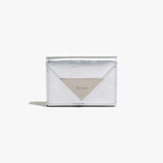 CRINKLE TRIANGLE TRIPLE WALLET (SILVER)