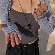 KR PUNK TOP WITH NECKLACE (3 COLORS)