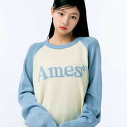 [UNISEX] AMES - BASIC RAGLAN PULLOVER KNIT (LIGHT BLUE)