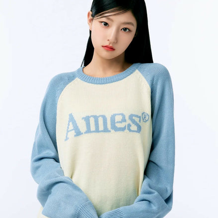 [UNISEX] AMES - BASIC RAGLAN PULLOVER KNIT (LIGHT BLUE)