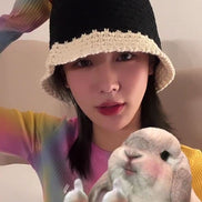 NICEGHOSTCLUB- SUMMER KNIT BUCKET HAT (BLACK)