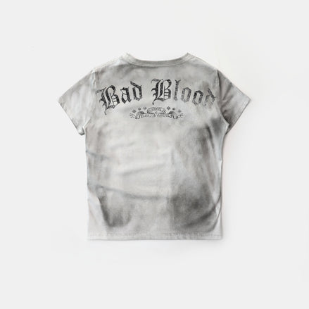 Bad Blood - crack print t-shirt (White)