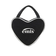 EMIS - VELOUR HEART TOTE BAG-BLACK